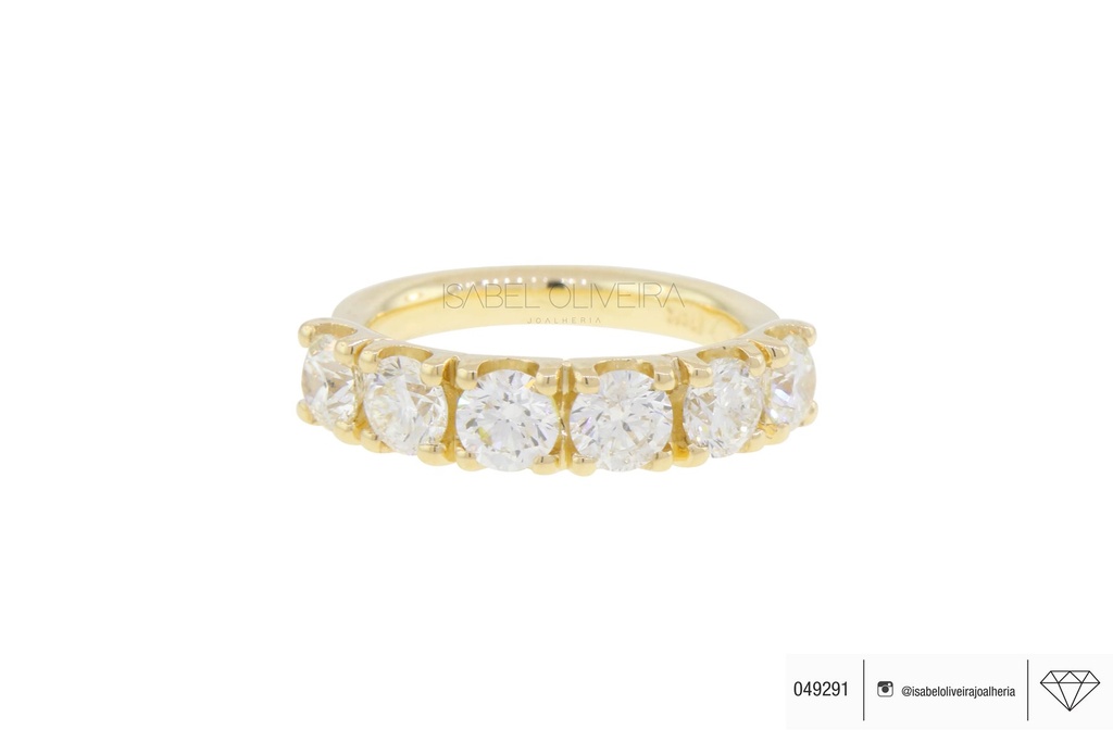 [049291] 30-Meia Aliança 6 Brilhantes 1,88ct 5,90g Ouro Amarelo 18k - Coleção Soulmates