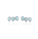 Earcuff 6 Turmalinas Paraibas Gotas 4,20CT 132 Brilhantes 0,82CT H VS2 5,81G Ouro Branco 18K - Coleçao Caribbean Blue