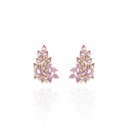 Earcuff Asa 28 Safira Rosa Gota /2 Safira Rosa Oval 5,52CT 16 Brilhantes 0,32CT H VS2 7,61G Ouro Rose 18K  - Coleçao Red To Wear