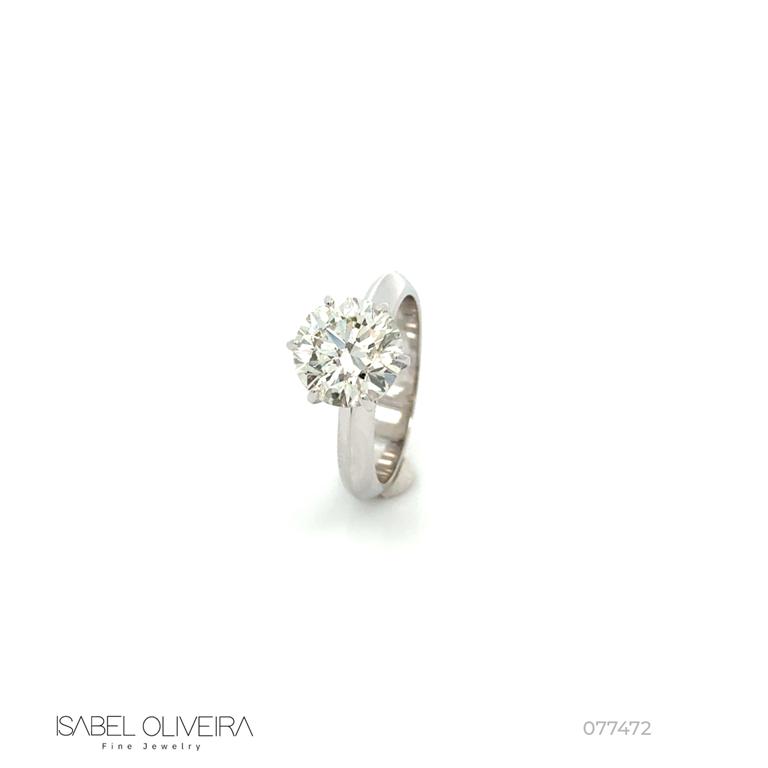 300-ANEL SOLITARIO BRILHANTE 3,03CT H SI1 6,18G OURO BRANCO 18K - EGL 1701805729 - COLEÇAO ONLY YOU