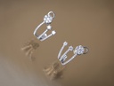 Earcuff Botão com 106 Diamantes 0,99ct em Ouro Branco 18k