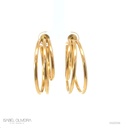 35-Argola Oca Aberta 3 Fios Redondos Degradê 2,0mm 8,03g Ouro Amarelo 18k - Coleção Argolas Daily