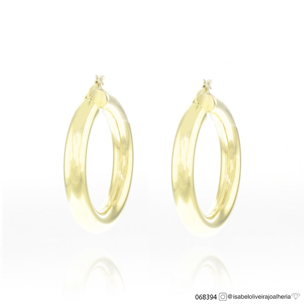 [068394] 35-Argola Oca Fio Redondo 5,50mm 9,03g Ouro Amarelo 18k - Coleção Argolas Daily