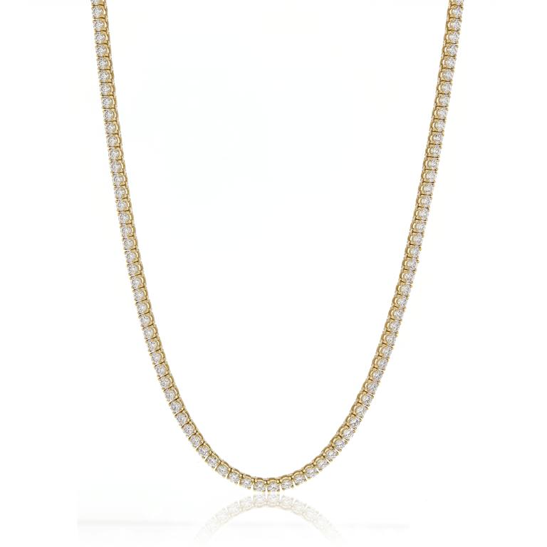 4.5-Colar Riviera 95 Brilhantes 3,92ct com Extensor Bolinha 45cm 17,736g Ouro Amarelo 18k - Coleção Rivieras