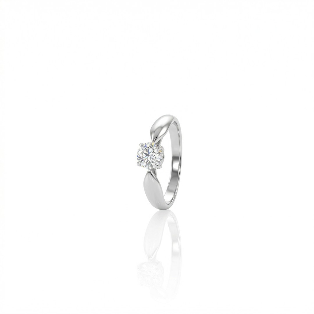 [072999] 40-ANEL SOLITARIO 1 BRILHANTE 0,42CT EGL 1701474024 G VS1 2,30G OURO BRANCO 18K - COLEÇAO ONLY YOU