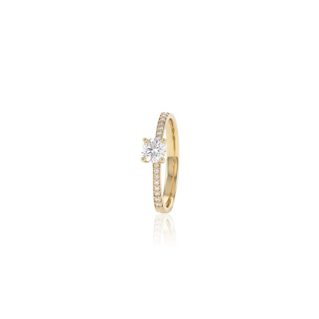 [076686] 40-ANEL SOLITARIO BRILHANTE 0,40CT G VS2 16 BRILHANTES 0,09CT H VS2 2,22G OURO AMARELO 18K - CERTIFICADO EGL 1701879942 - COLEÇAO ONLY YOU