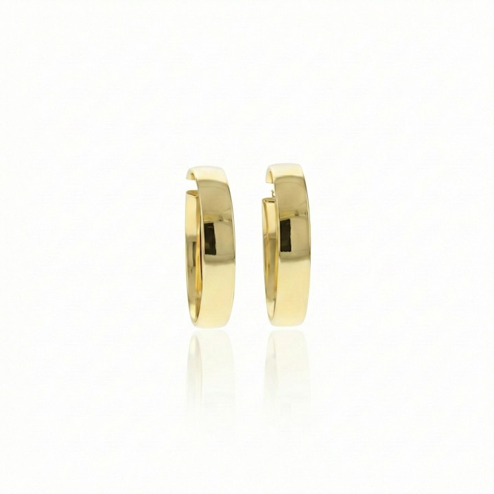 [068406] 40-Argola Oca Meia Cana 7,90mm 11,75g Ouro Amarelo 18k - Coleção Argolas Daily