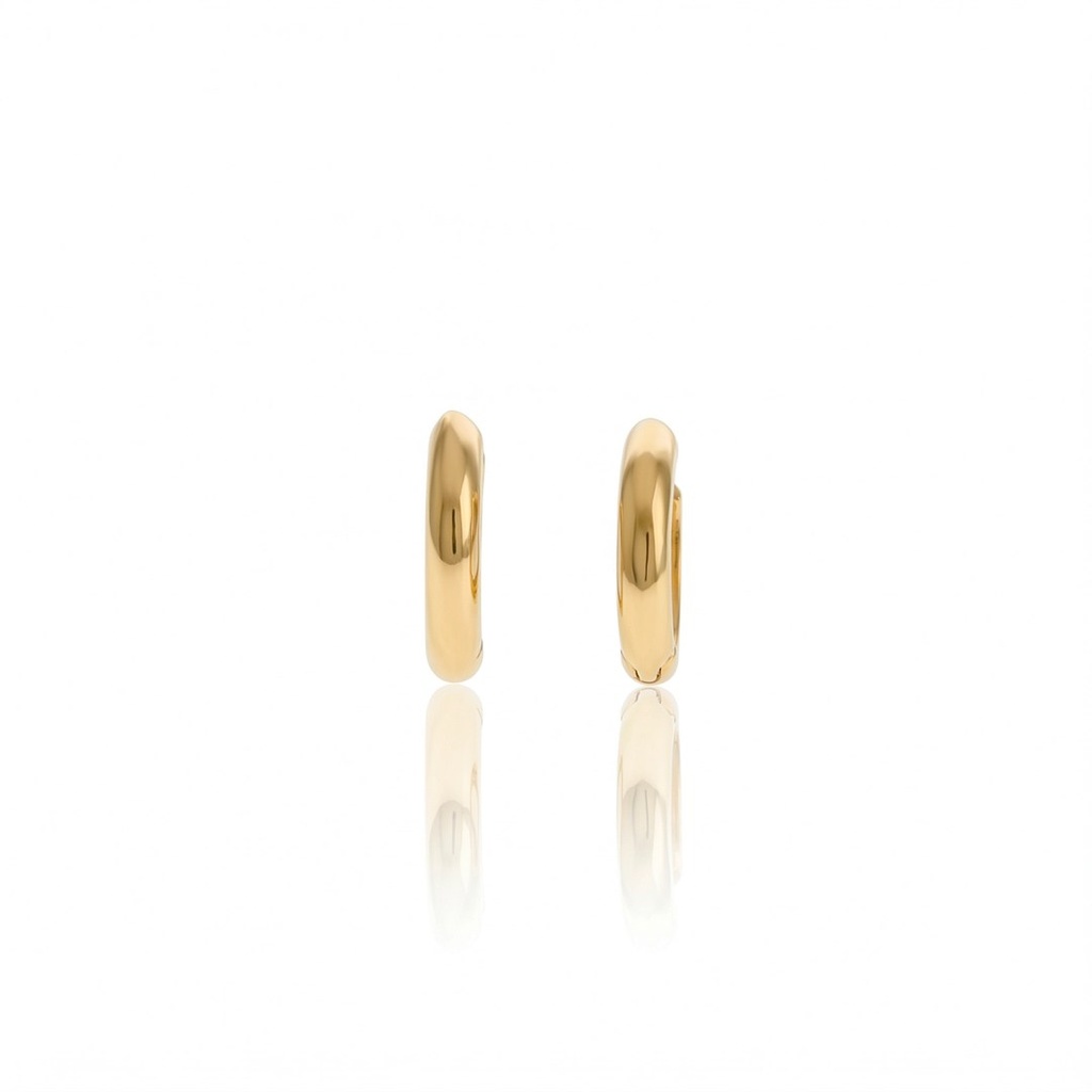[070844] M-Argola Lisa 9mm Fio Meia Cana 1,0g a 1,05g Ouro Amarelo 18k - Coleção Kids