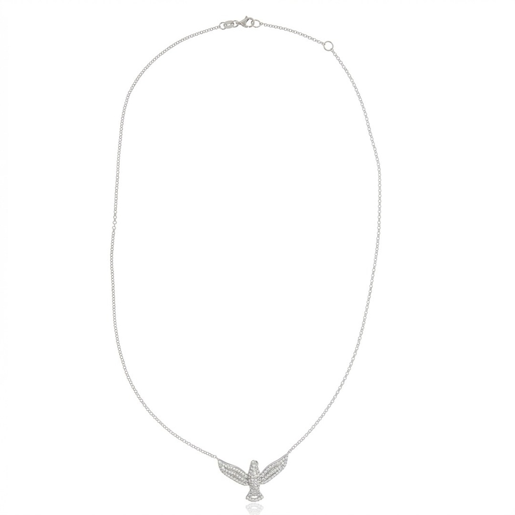 [075943] M-Colar Espírito Santo 127 Brilhantes 0,53ct g VS1 45cm 4,87g Ouro Branco 18k - Coleção Fe Santos