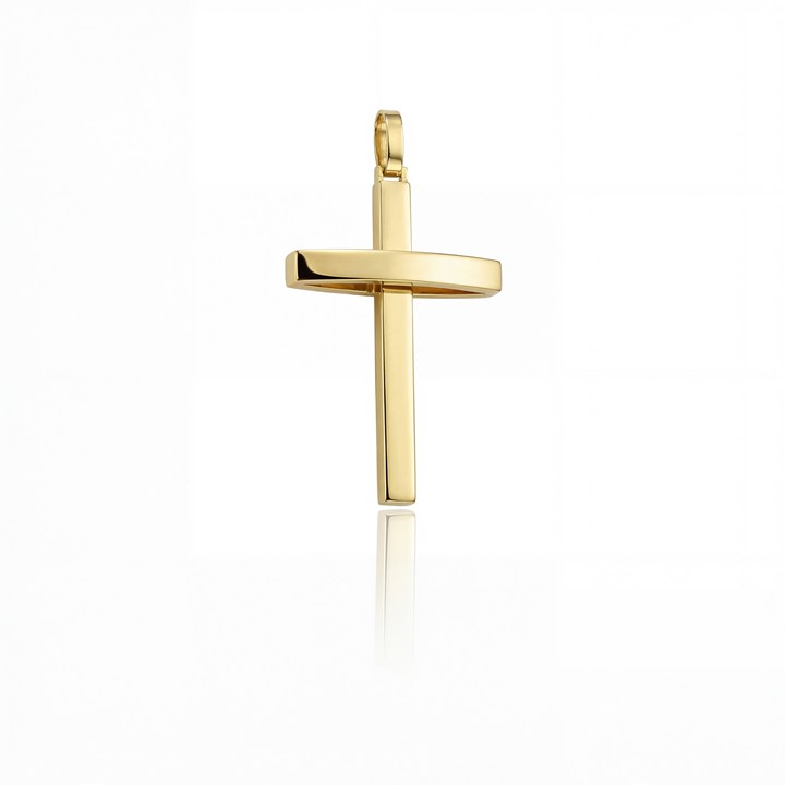 [069202] M-Pingente Cruz 45x25mm 3,60g Ouro Amarelo 18k - Coleção Crucifixo