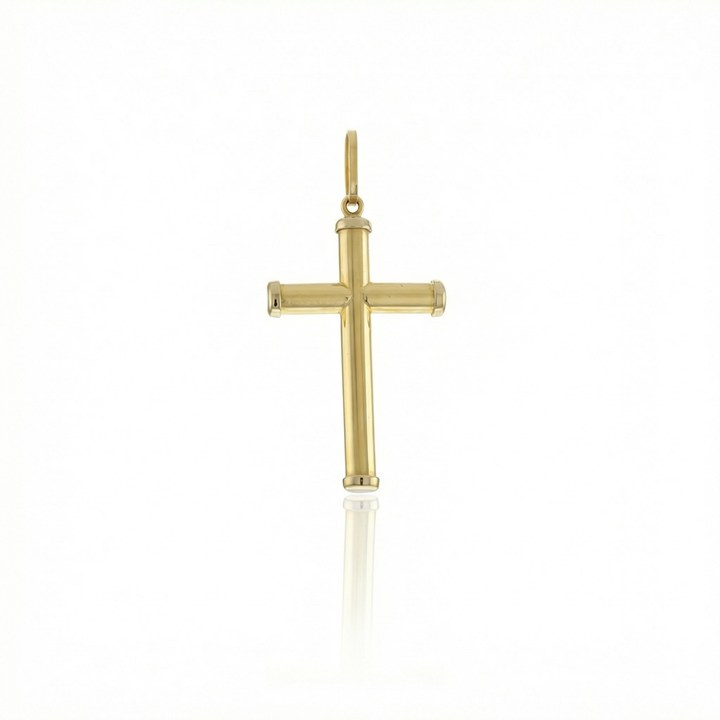 [069200] M-Pingente Cruz Palito 1,40g Ouro Amarelo 18k - Coleção Crucifixos