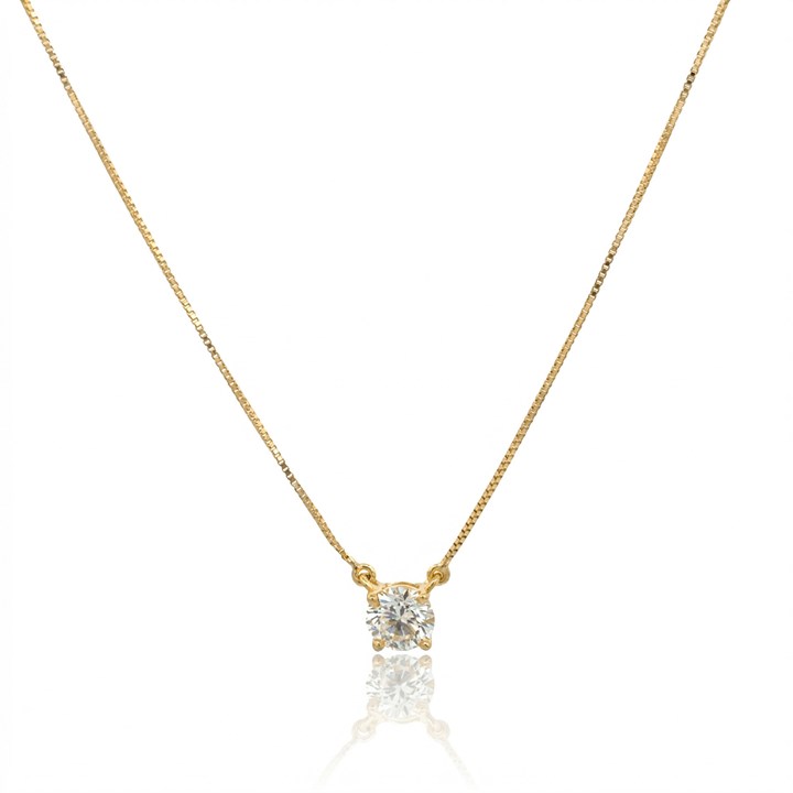 [073243] Colar Ponto de Luz Only You 0,41 ct · Ouro Amarelo 18k