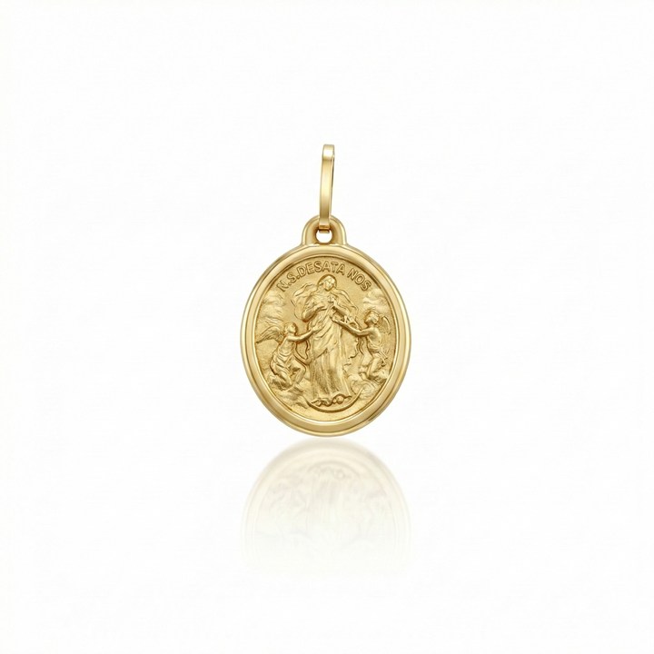 [067048] Medalha Nossa Senhora Desatadora dos Nós 15x13mm 1,15g Ouro AMARELO18K