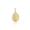 MEDALHA OVAL NOSSA SENHORA CARMO 13X15MM 1,12G OURO AMARELO 18K - COLEÇAO FÉ SANTOS