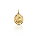 MEDALHA STO ANTONIO OVAL COM FORRO 20MM 1,20G OURO AMARELO 18K - COLEÇAO FE SANTOS