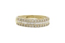 MEIA ALIANCA TRILHO TRAPEZIOS 0,14CT 28 BRILHANTES 0,31CT COR H VS2 2,10G OA