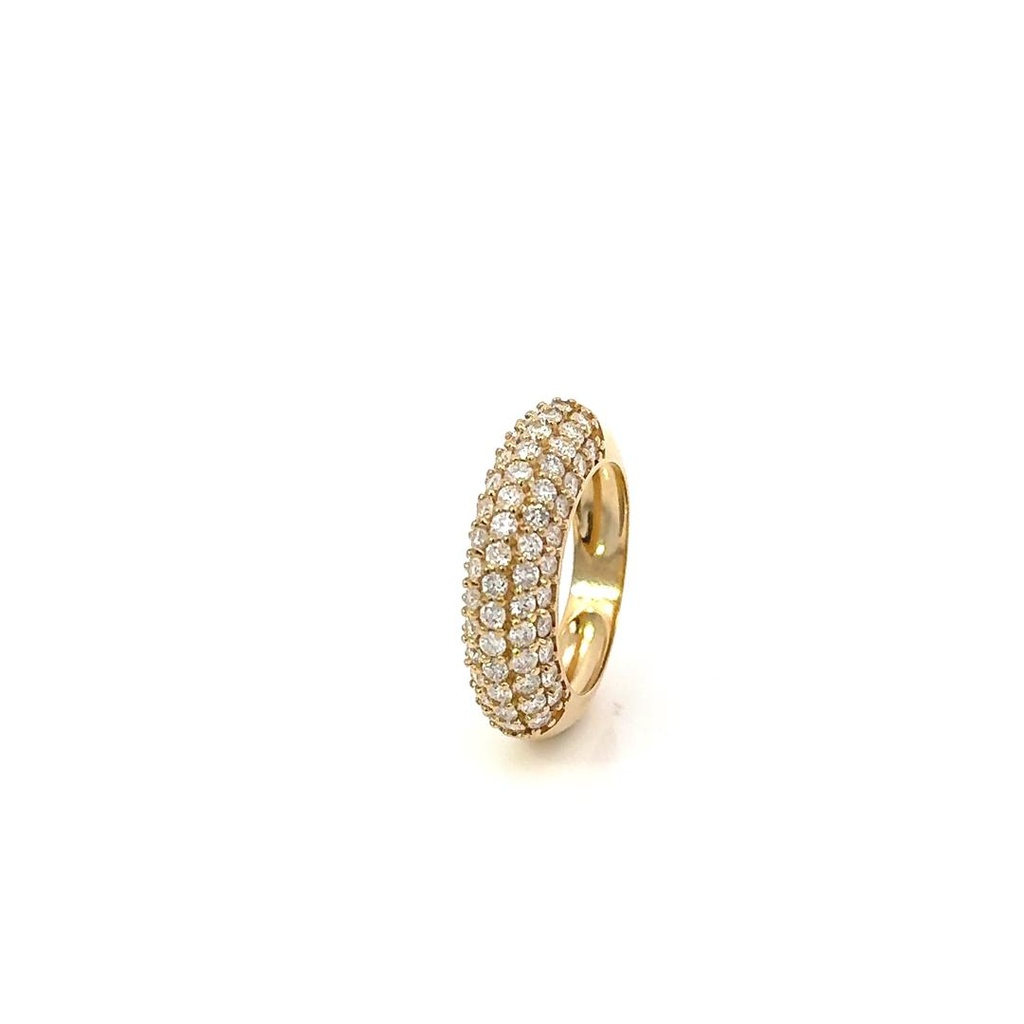 [071780] MEIA ALIANÇA  5 FILEIRAS PAVE 65 BRILHANTES 1,90CT H SI1 6,12G OURO AMARELO 18K - COLEÇAO PAVE