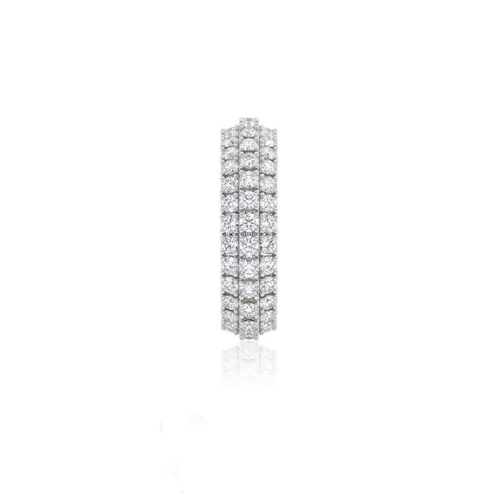 MEIA ALIANÇA 3 FILEIRAS 39 BRILHANTES 0,97CT 2,80G OURO BRANCO 18K - COLEÇAO SOULMATES