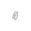 MEIA ALIANÇA 5 DIAMANTES OVAIS 4,48CT H I SI1 SI2 VS1 3,63G OURO BRANCO 18K - CERTIFICADO GIA 7528993271/5546253524/1529952600/1543196052/2516494984 - COLEÇAO SOULMATES