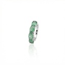 MEIA ALIANÇA DEDINHO 4 ESMERALDAS BRASILEIRAS OVAIS 2,88CT 3,04G OURO BRANCO 18K - COLEÇAO BRAZILIAN EMERALD