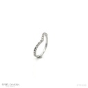 MEIA ALIANÇA V 15 BRILHANTES 0,25CT H VS2 1,31G OURO BRANCO 18K - COLEÇAO SOULMATES
