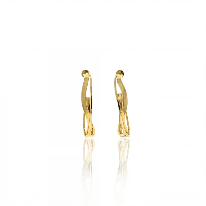 [068437] 45-Argola Aberta Dupla Oca Fio Reto 1,30mm e 3,20mm 6,65g Ouro Amarelo 18k - Coleção Argolas Daily