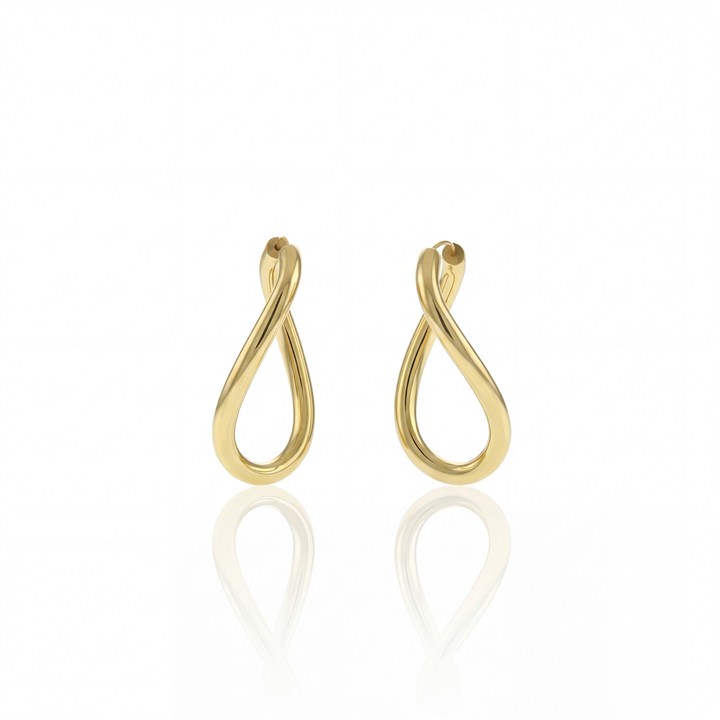 [068404] 45-Argola Oval Oca Fio Redondo Ondulado 4,0mm 6,62g Ouro Amarelo 18k - Coleção Argolas Daily