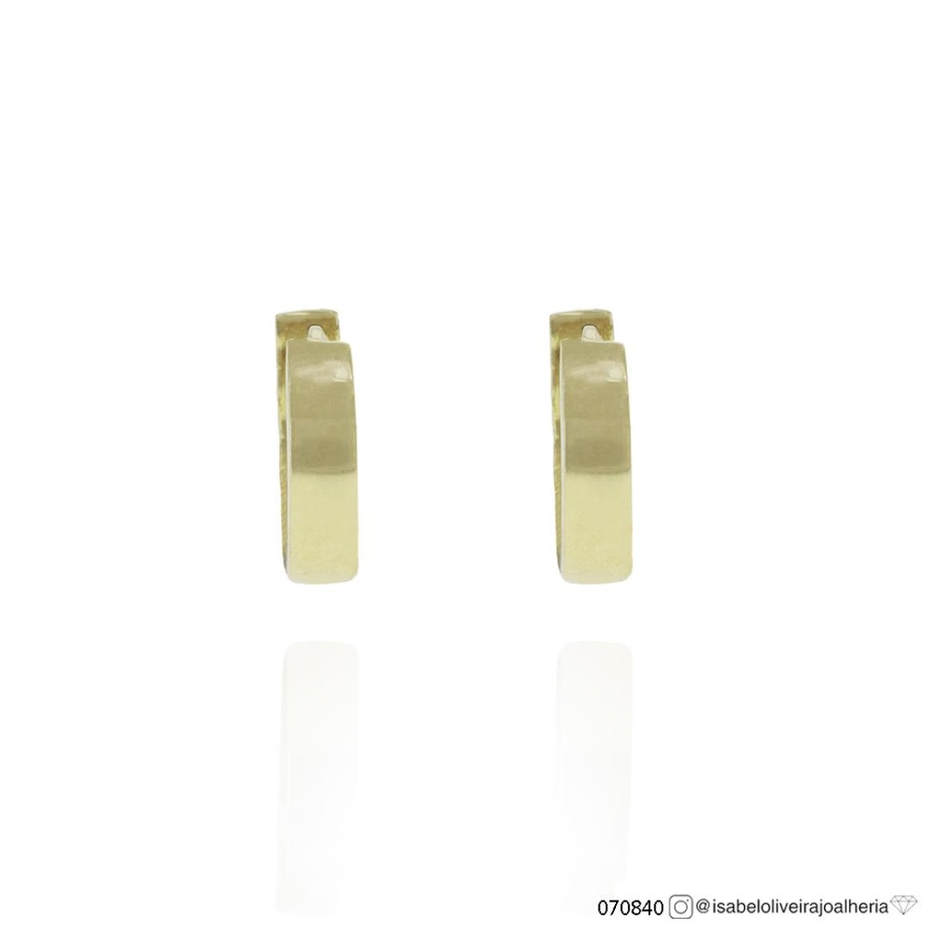 [070840] P-Argola Lisa 8mm Fio Quadrado 0,99g a 1,10g Ouro Amarelo 18k - Coleção Kids