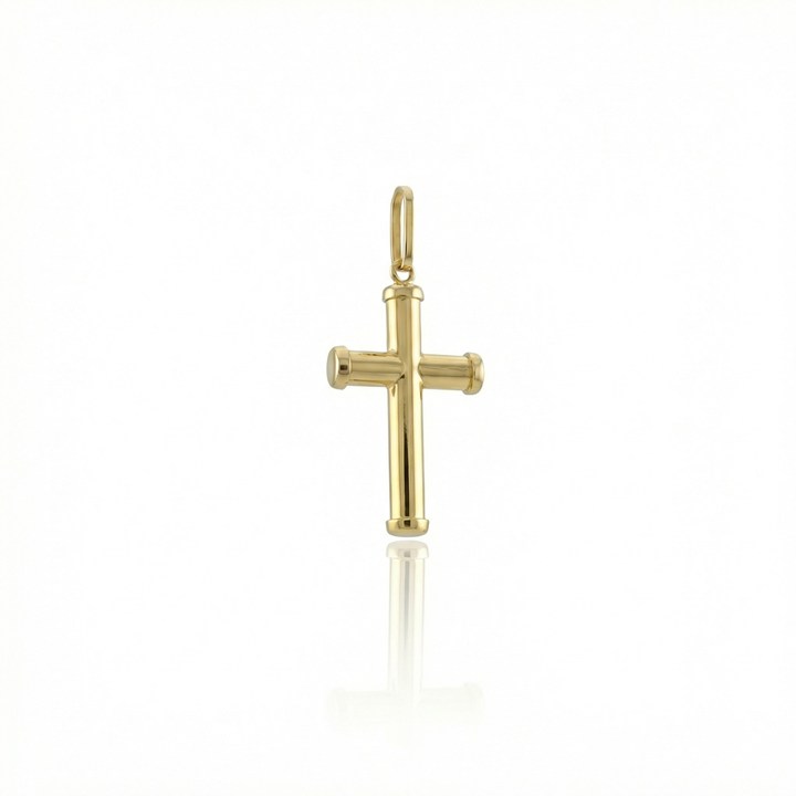 [069199] P-PINGENTE CRUZ PALITO 1,10G OURO AMARELO 18K - COLEÇAO CRUCIFIXOS
