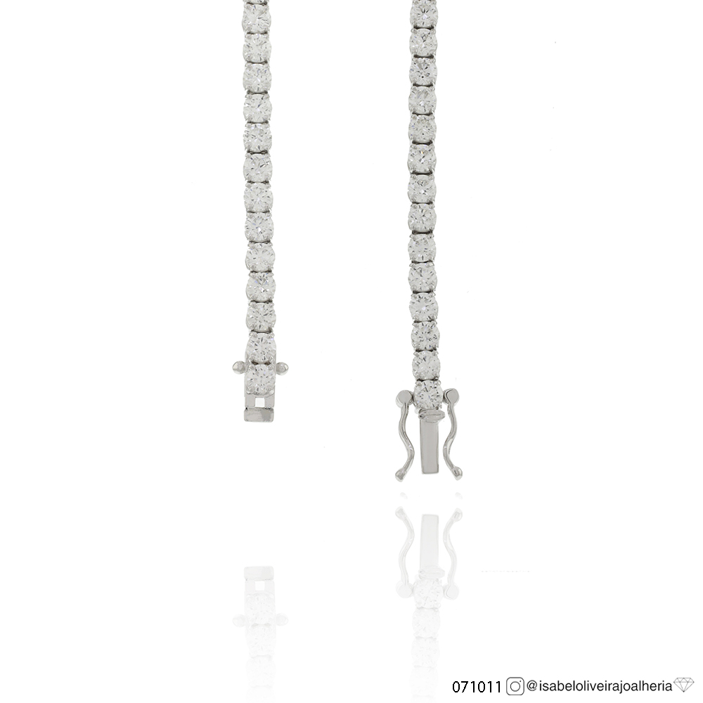 Colar Riviera 10,38 ct · Ouro Branco 18k