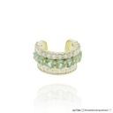 PIERCING 9 ESMERALDAS REDONDA 0,95CT 30 BRILHANTES 0,63CT H VS2 4,0G OURO AMARELO 18K - COLEÇAO YOUNG