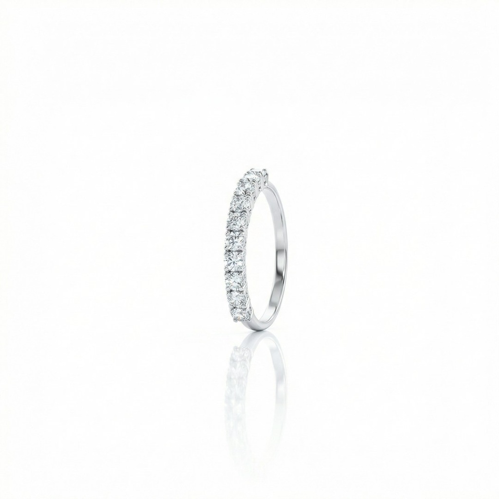 [073032] 5-Meia Aliança 10 Brilhantes 0,60ct H SI1 2,07g Ouro Branco 18k - Coleção Soulmates
