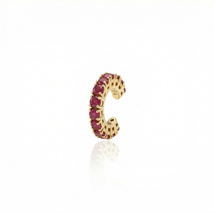 PIERCING DE ENCAIXE 13 RUBELITA REDONDA 0,90CT 2,15G OURO AMARELO 18K - COLEÇAO YOUNG