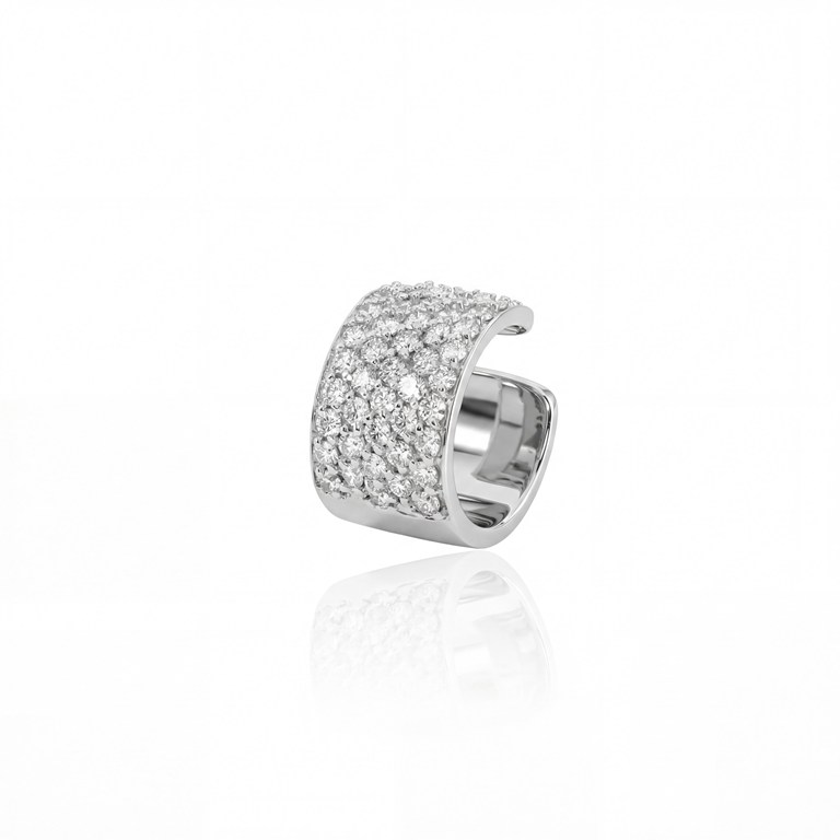 [058042] Piercing de Encaixe 5 Fileiras 53 Brilhantes 0,52ct H/i SI1 2,80g Ouro Amarelo 18k com Ródio Branco - Coleção Young