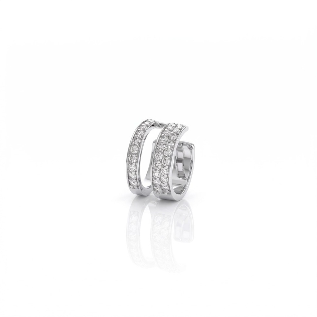 PIERCING DUPLO 30 BRILHANTES 0,30CT COR H/I SI1 2,17GR OURO BRANCO 18K - COLEÇAO YOUNG