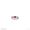 PIERCING ENCAIXE 1 RUBI 0,48CT 58 BRILHANTES 0,21CT 1,56G OURO BRANCO 18K - COLEÇAO YOUNG