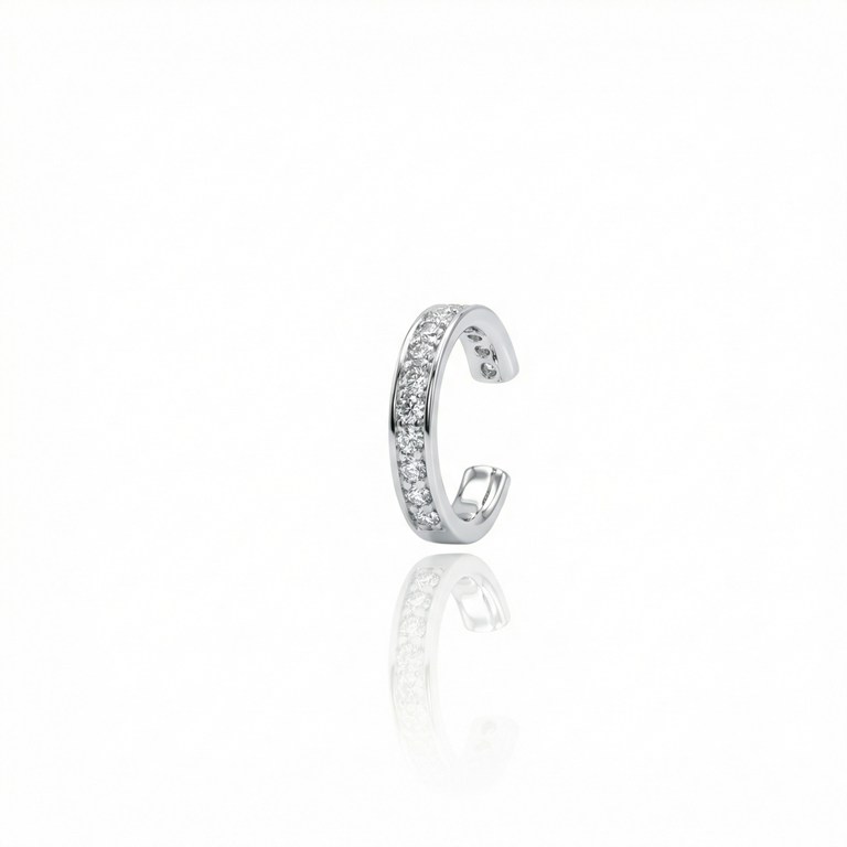 [072646] Piercing Encaixe 14 Brilhantes 0,15ct 1,0g Ouro Branco 18k- Coleção Young