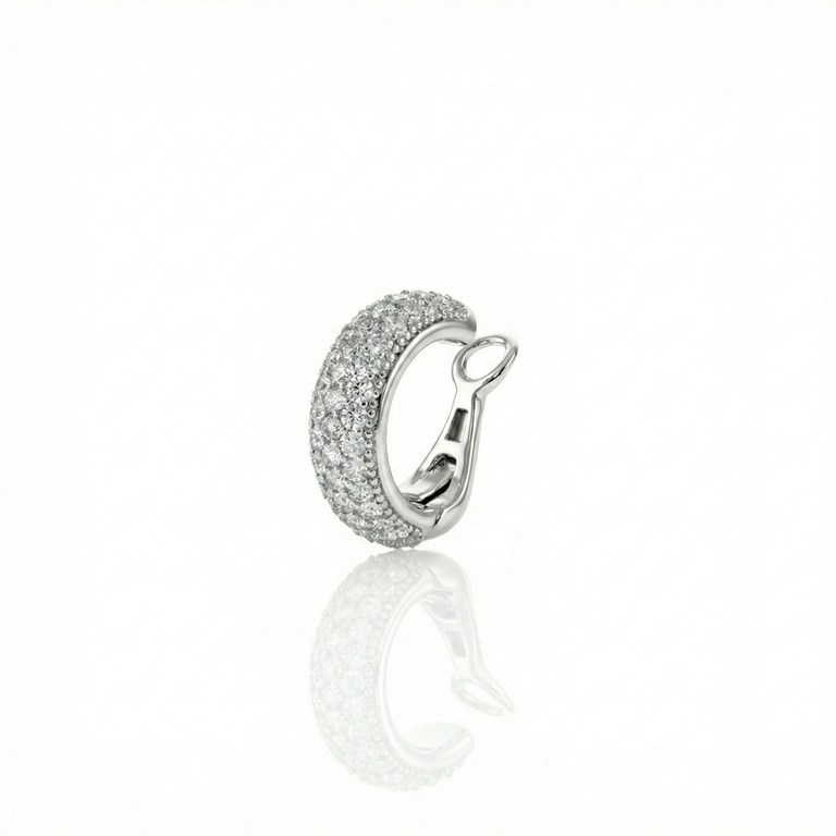 [074659] Piercing Encaixe Bombê Pavê 43 Brilhantes 0,72ct H VS2 2,59g Ouro Branco 18k - Coleção Young