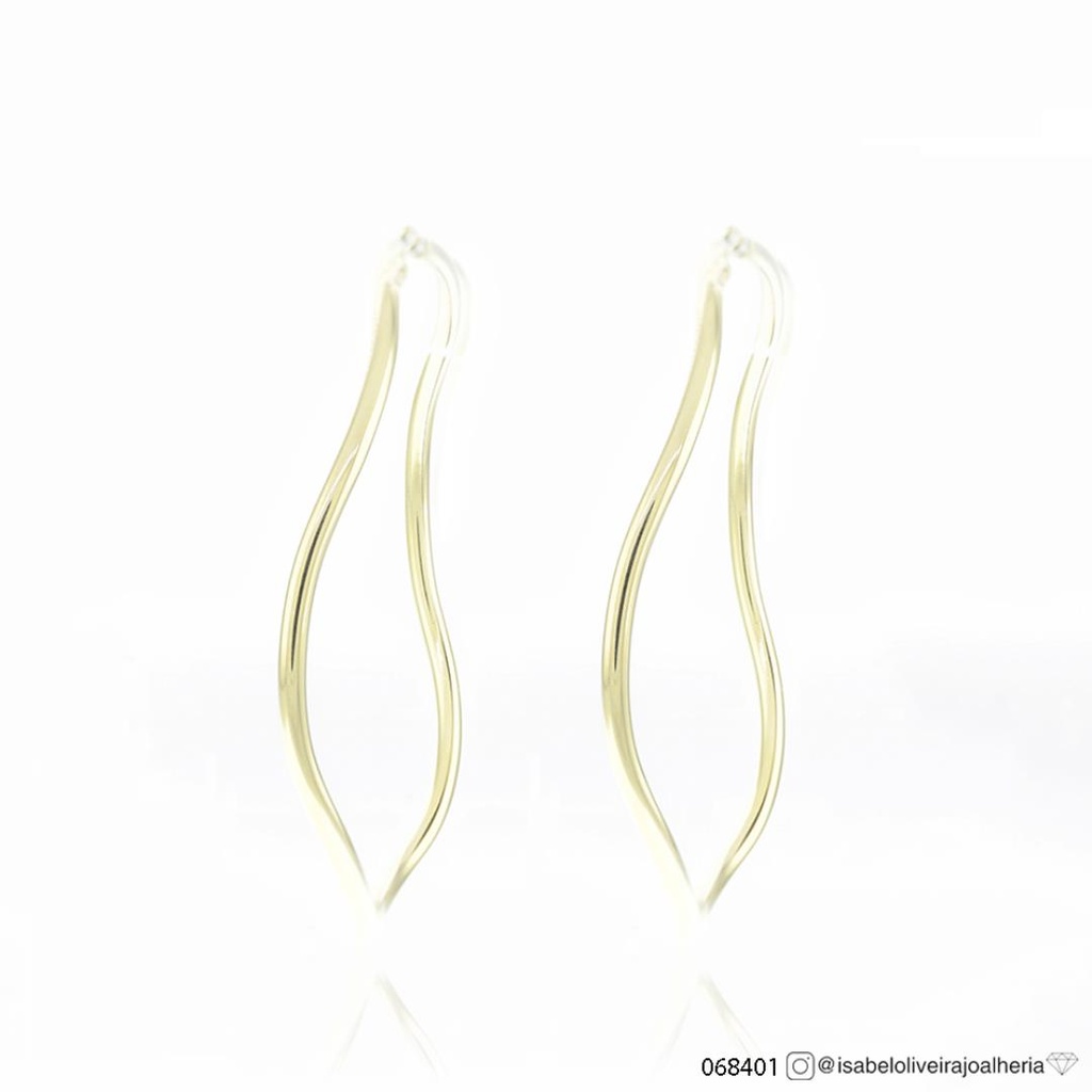 [068401] 50-Argola Oca Fio Redondo Ondulado 2,0mm 4,49g Ouro Amarelo 18k - Coleção Argolas Daily