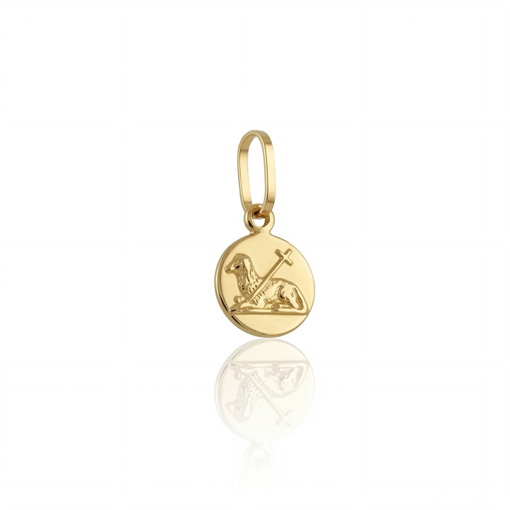 [069561] Pingente Agnus Dei 0,50g Ouro Amarelo 18k - Coleção Fe Santos
