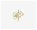 PINGENTE AMULETO RELIGIOSO 1 BRILHANTE 0,006CT 1,70G OURO AMARELO 18K - COLEÇAO FE MISTICOS