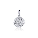Pingente Botão 9mm 19 Brilhantes 0,41ct H VS2 0,80g Ouro Branco 18k - Coleção Laisa