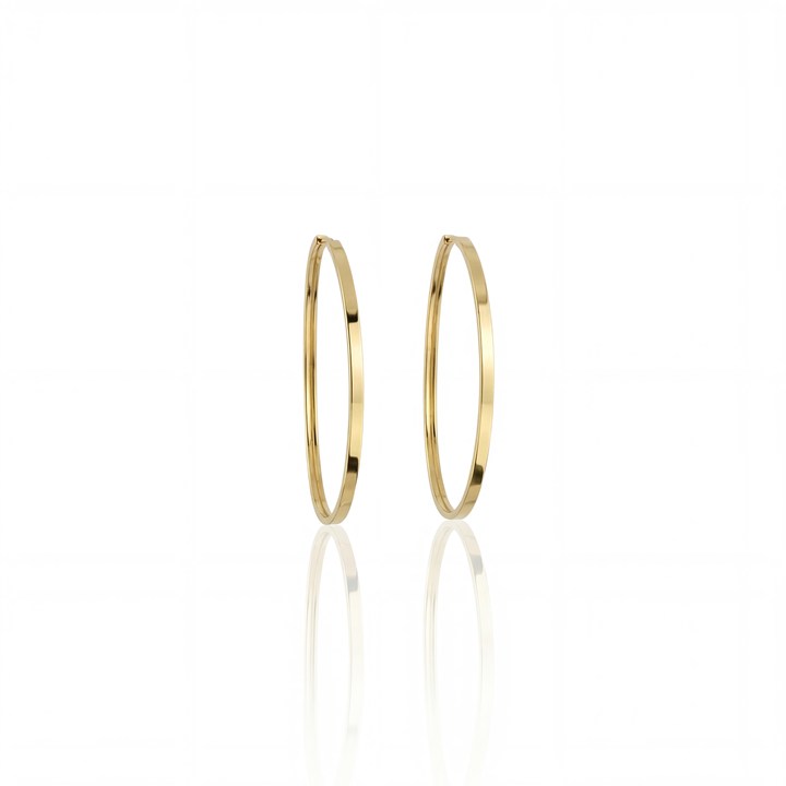 [068411] 50-Argola Oca Fio Reto 2,20mm 4,70g Ouro Amarelo 18k - Coleção Argolas Daily