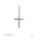 PINGENTE CRUZ 16 BRILHANTES 1,15CT H SI1 3,36G OURO BRANCO 18K - COLEÇAO CRUCIFIXOS