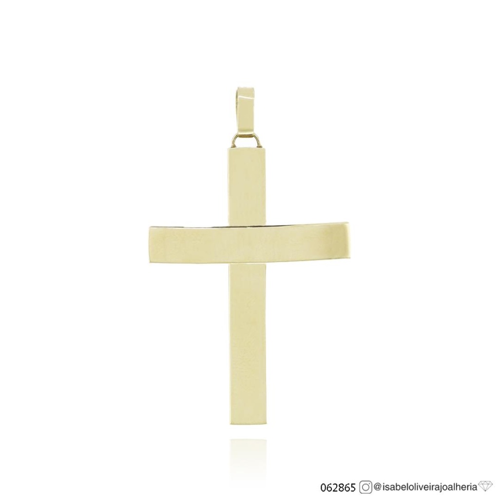 PINGENTE CRUZ 33MM 2,50G OURO AMARELO 18K - COLEÇAO CRUCIFIXOS