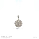 PINGENTE FLOR 37 BRILHANTES 0,46CT 1,11G OURO BRANCO 18K - COLEÇAO LAISA