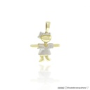PINGENTE MENINA 1,30G OURO AMARELO 18K COM RODIO BRANCO - COLEÇAO MAES E FILHOS