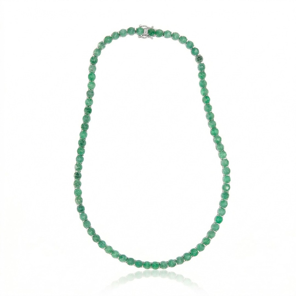 Colar Riviera 30,90 ct · Ouro Branco 18k