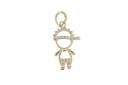 PINGENTE MENINO 40 BRILHANTE 0,02CT 0,50G OURO AMARELO 18K - COLEÇAO MAES E FILHOS