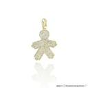 PINGENTE MENINO 40 BRILHANTES 0,32CT 0,92G OURO AMARELO 18K - COLEÇAO MAES E FILHOS